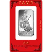 PAMP 1oz 2020 Year of the Rat Silver Bar
