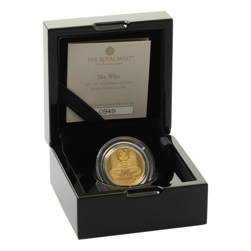 2021 Proof 1/4oz The Who Gold Coin Music Legends Boxed