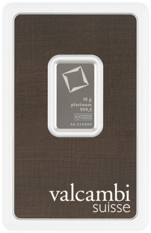 Valcambi 10 Gram Platinum Bar Minted