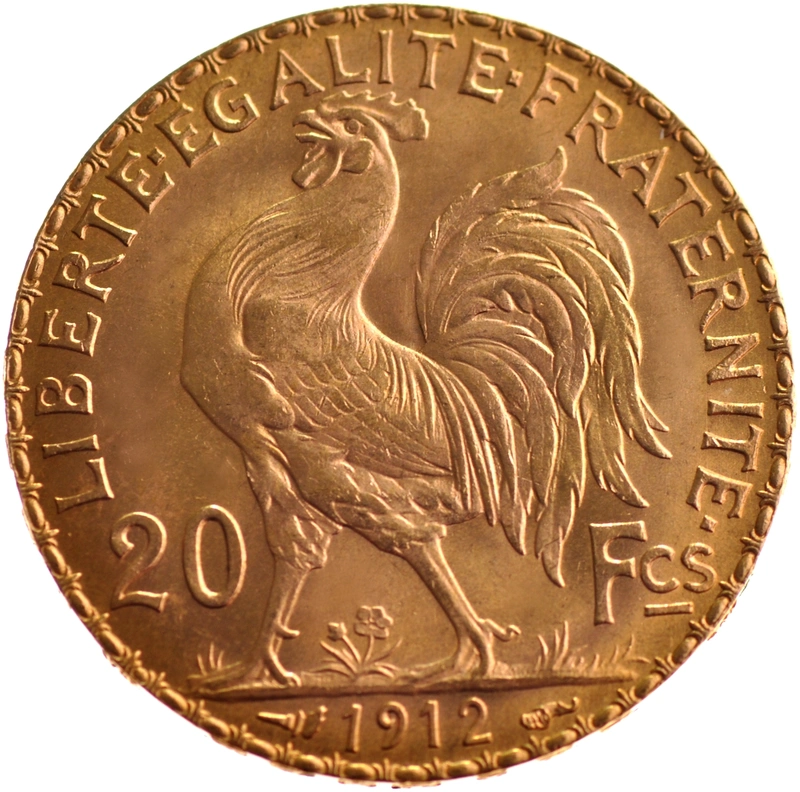 20 French Francs Gold Coin Marianne Rooster