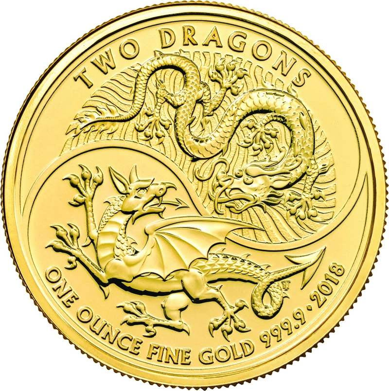 2018 'Two Dragons' One Ounce Gold Coin