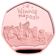 2021 Winnie the Pooh & Friends Fifty Pence 50p Proof Gold Coin Boxed
