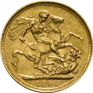 1892 Gold Sovereign - Victoria Jubilee Head - S
