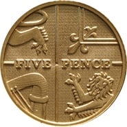 2008 Gold Proof 5p Five Pence Piece - Royal Shield
