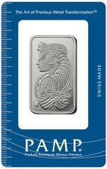1oz Platinum Bar PAMP Lady Fortuna Minted