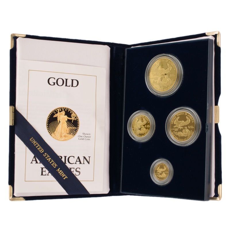 1989 Proof Gold Eagle 4-Coin Set Boxed