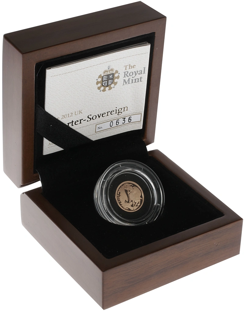 2012 Boxed Quarter Sovereign Gold Proof Coin 