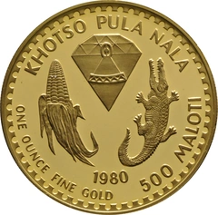 1980 Lesotho 1oz 500 Maloti 110th Anniversary Moshoeshoe I