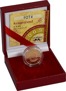 2005 1/4oz Gold Proof Krugerrand - Boxed with COA