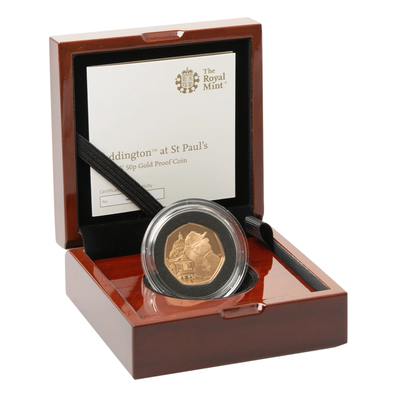 2019 Paddington at St. Paul's Cathedral Fifty Pence Proof Gold Coin Boxed