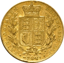 1842 Gold Sovereign - Victoria Young Head Shield Back- London