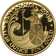 2008 Tenth Ounce Proof Britannia Gold Coin