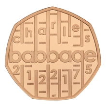 2021 Innovation in Science Charles Babbage Fifty Pence Proof Gold Coin Boxed
