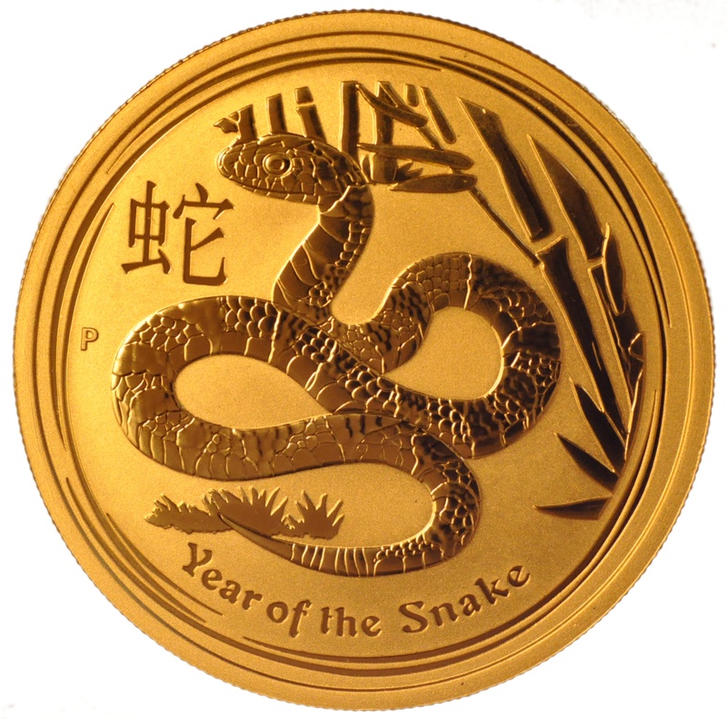 2013 Tenth Ounce Year of the Snake Gold Coin