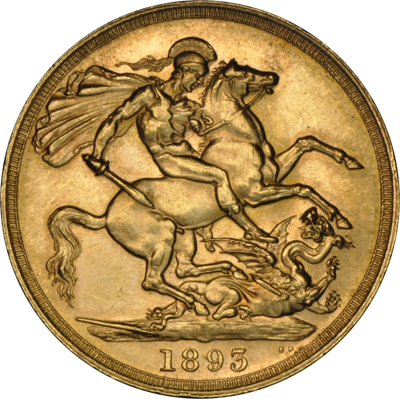 1893 Victoria Veiled Head £2 Gold coin NGC MS61