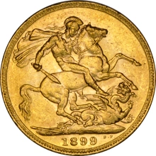 1899 Gold Sovereign - Victoria Old Head - P NGC AU58