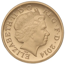 Gold Proof 2014 £1 One Pound Scotland Floral Boxed