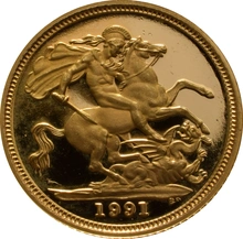 Gold Proof 1991 Half Sovereign Boxed