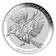 2018 1kg Silver Kookaburra