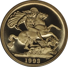 1993 £2 Two Pound Proof Gold Coin (Double Sovereign)