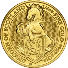 1/4oz Gold Coin, The Unicorn of Scotland - Queens Beast