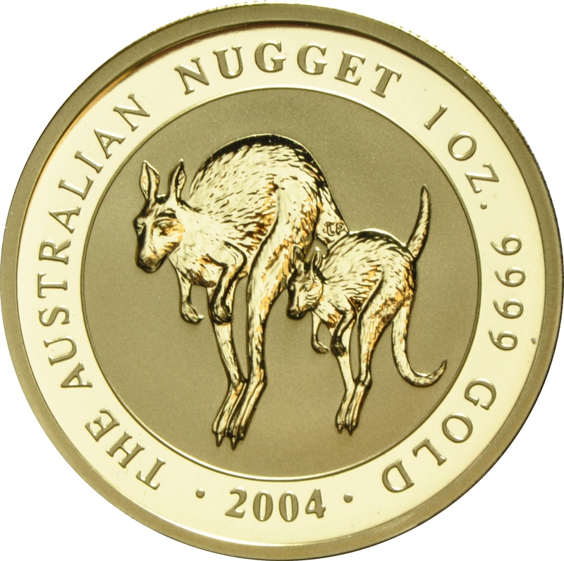 2004 Australian Kangaroo Gold Nugget Coin 1oz