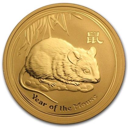 2008 Year of the Mouse Gold Coin 1/4oz Perth Mint Australian Lunar Series