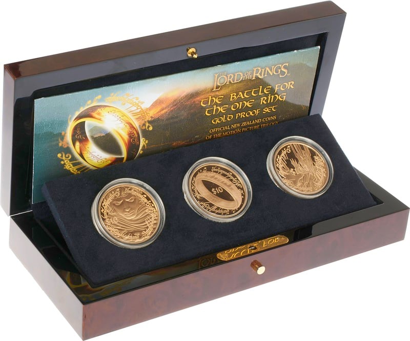 2003 3 Coin Lord of the Rings Gold Proof Set