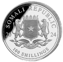 2024 1oz African Wildlife Somalian Elephant Silver Coin