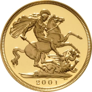 2001 Gold Sovereign - Elizabeth II Fourth head - Proof No box