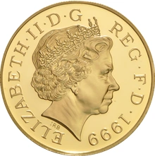 1999 - Gold £5 Proof Crown, Diana Princess of Wales Memorial NGC PF69
