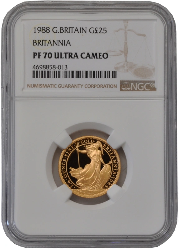 1988 Quarter Ounce Proof Britannia Gold Coin NGC PF70