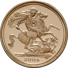 2004 Gold Half Sovereign Elizabeth II Fourth Head - Proof no box