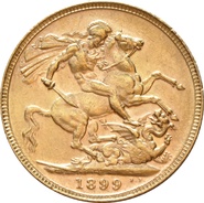 1899 Gold Sovereign - Victoria Old Head - P