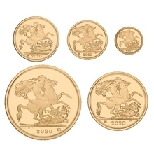 2020 Gold Proof Sovereign Five Coin Set - Fifth Head Boxed
