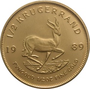 1989 Half Ounce Krugerrand Gold Coin