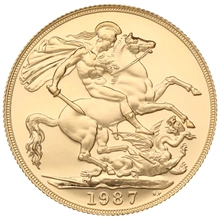1987 £2 Two Pound Double Sovereign Proof Gold Coin Boxed