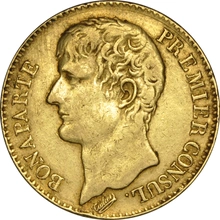 40 French Francs Gold Coin Napoleon First Consul Bare Head 1802-1804 AN 11-12