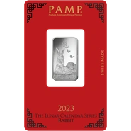 2023 PAMP 10 Gram Silver Year of the Rabbit Bar Minted