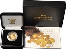 Gold Proof 2000 Sovereign Boxed