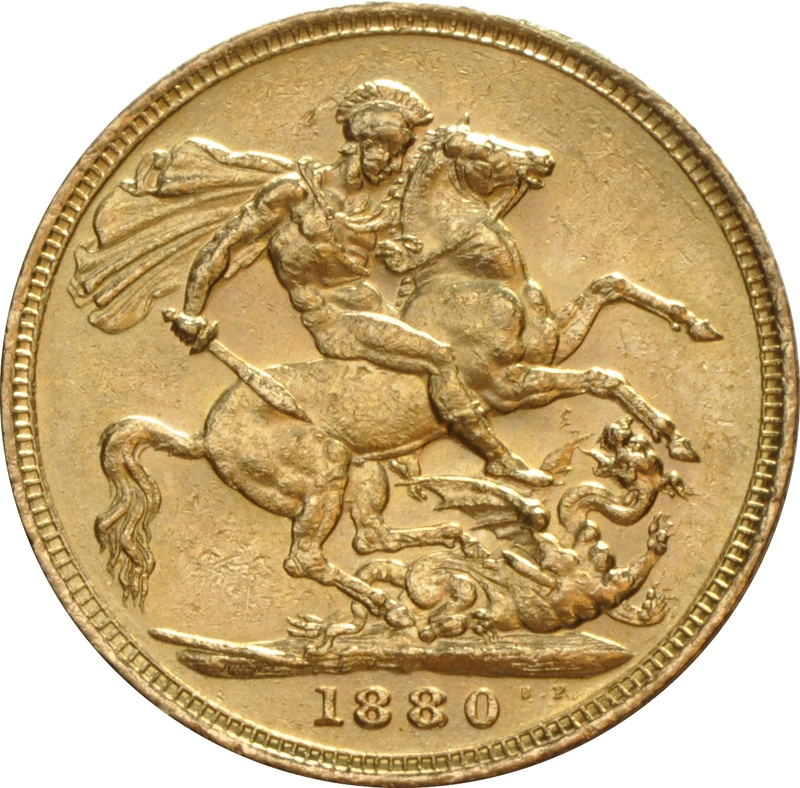 1880 Gold Sovereign - Victoria Young Head - S