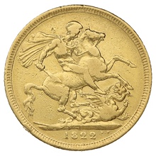 1822 Gold Sovereign - George IV Laureate Head