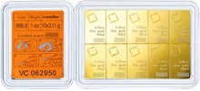 10 x 1/10oz Gold Bar CombiBar Valcambi