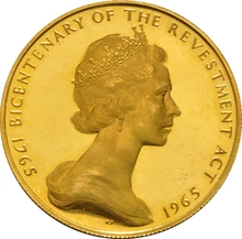 23.5kt 1965 £5 Isle of Man Gold Coin Bicentenary of the Revestment Act