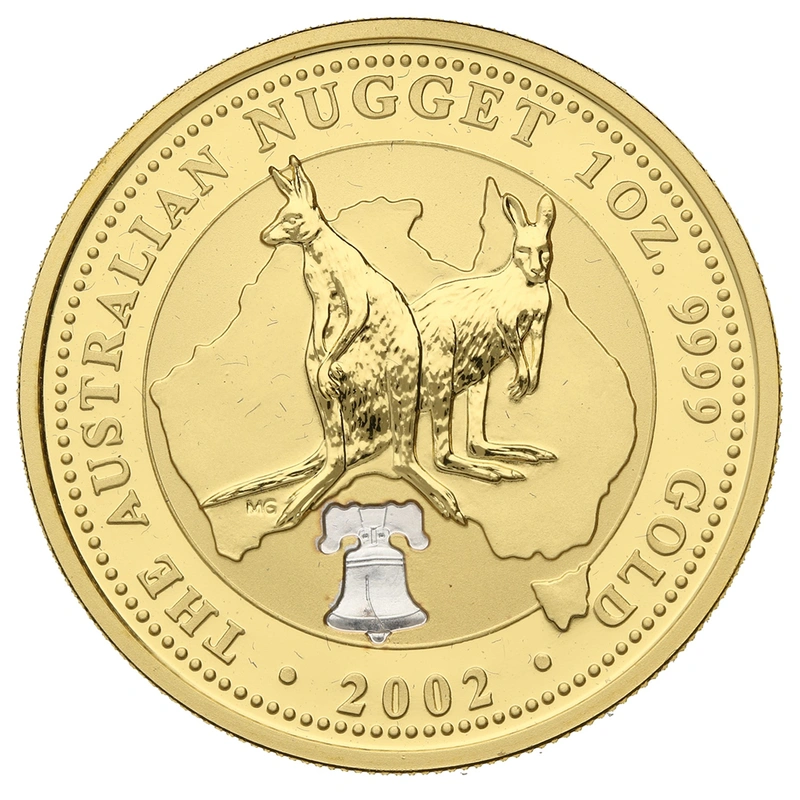 2002 1oz Gold Australian Nugget Liberty Bell