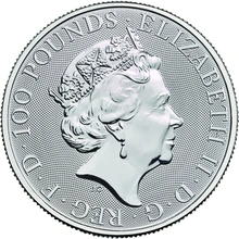 1oz Platinum  Coin, The Red Dragon - Queens Beast