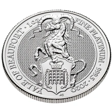1oz Platinum Coin, The Yale Of Beaufort - Queens Beast 2019