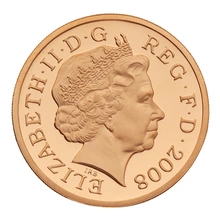 2008 £1 One Pound Proof Gold Coin - Shield of Arms