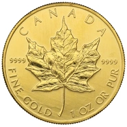 1992 Canadian Maple Leaf Gold Coin 1oz