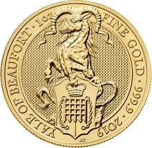 1oz Gold Coin, Yale Of Beaufort - Queens Beast 2019